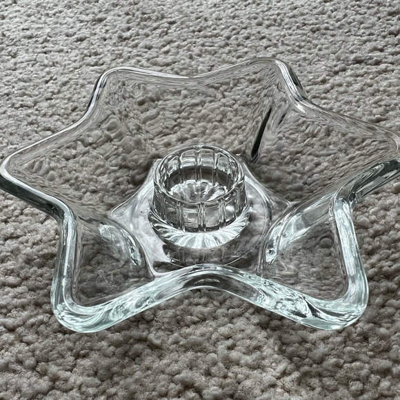 Accents New Clear Glass Star Shaped Candle Holder Home Decor